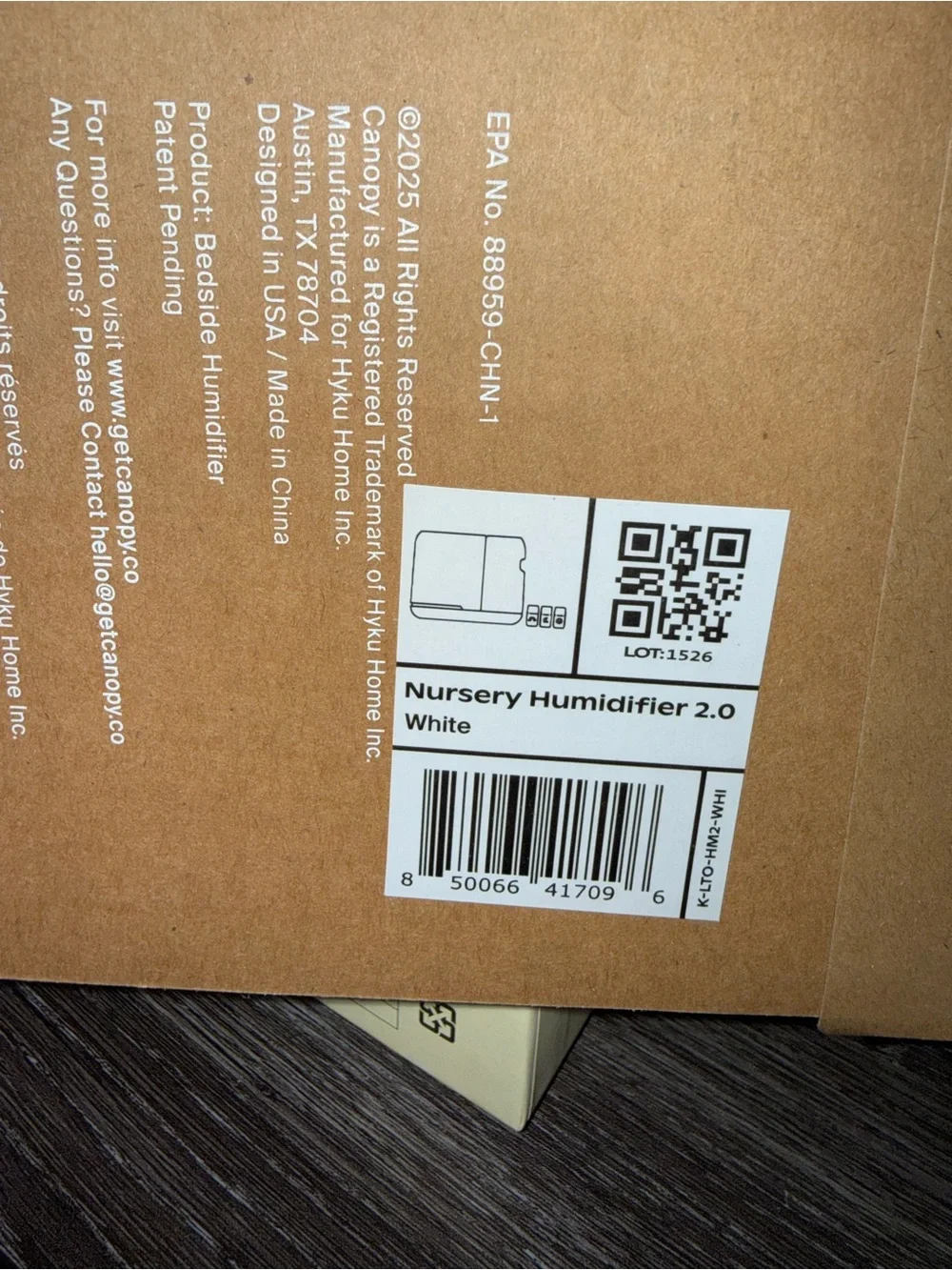 Canopy Humidifier 2.0 — Brand New, Never Used